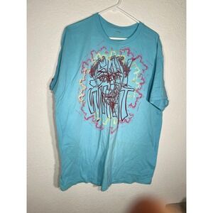 Atelier Wolimierz Graphic Tee - Blue Cyber Y2K Streetwear XL-used good condition